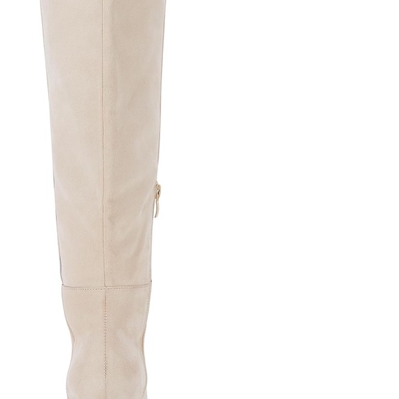 Over the Knee Block Heel Square Toe Side Zipper Faux Suede Boots - Picture 3 of 10